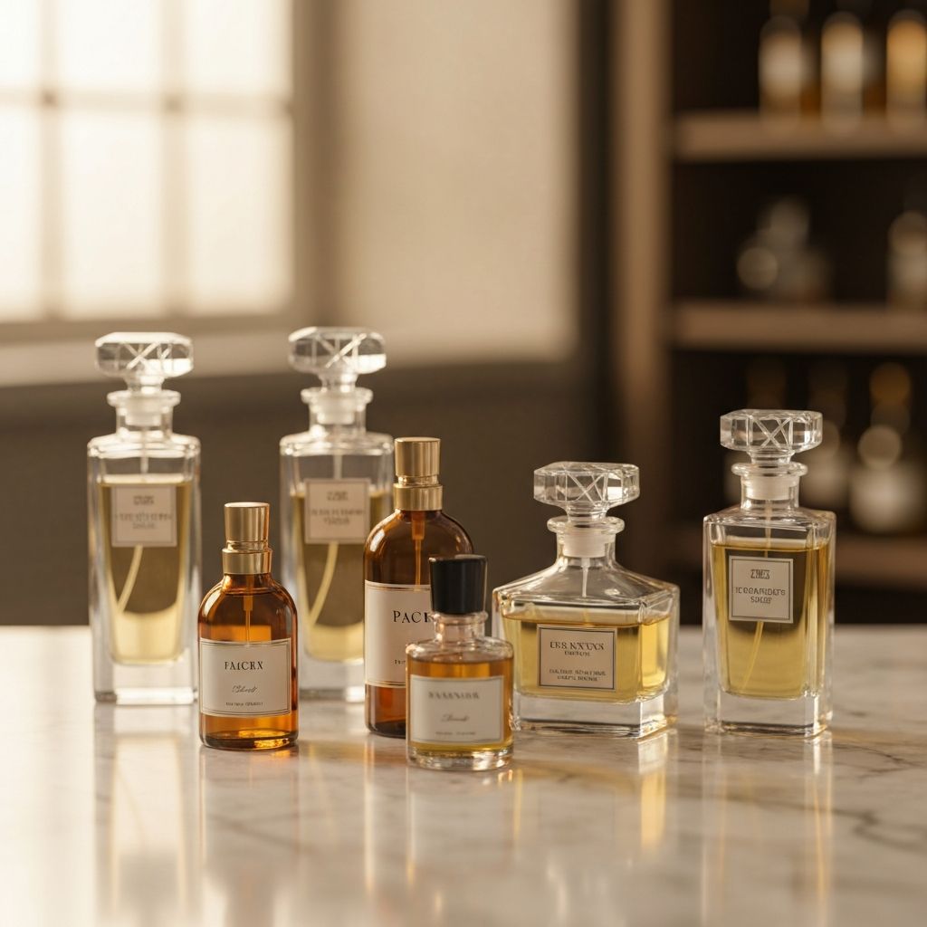 Perfume bottles and fragrance ingredients